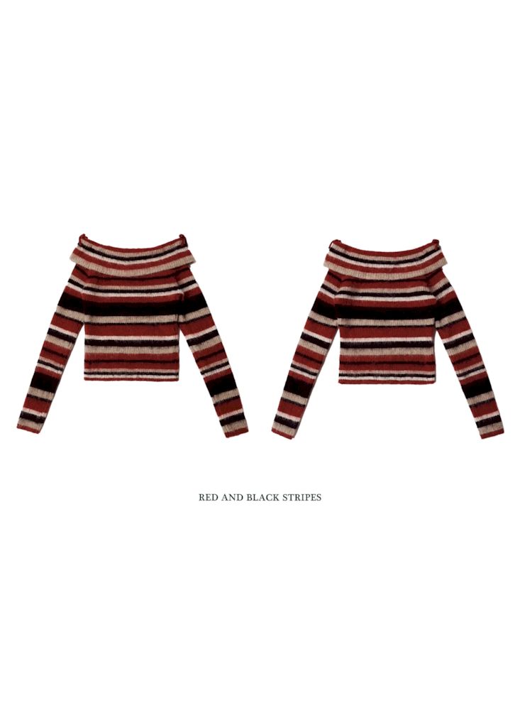 Striped Off-shoulder Sweater