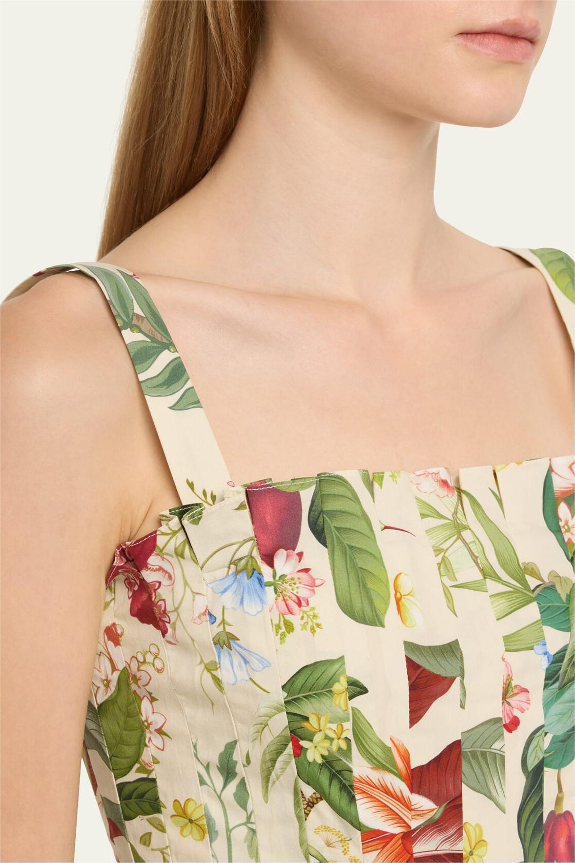 Cotton Pleated Midi Dress