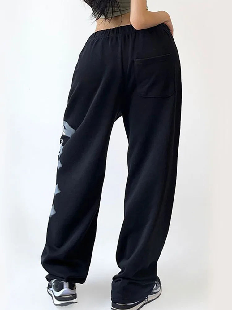 Hip Hop Joggers Y2k Letter Print Sweatpants