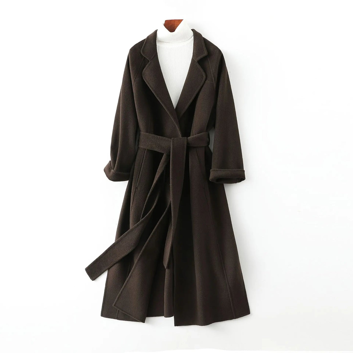 Double Sided Cashmere Medium Knee Loose Autumn Winter Coat
