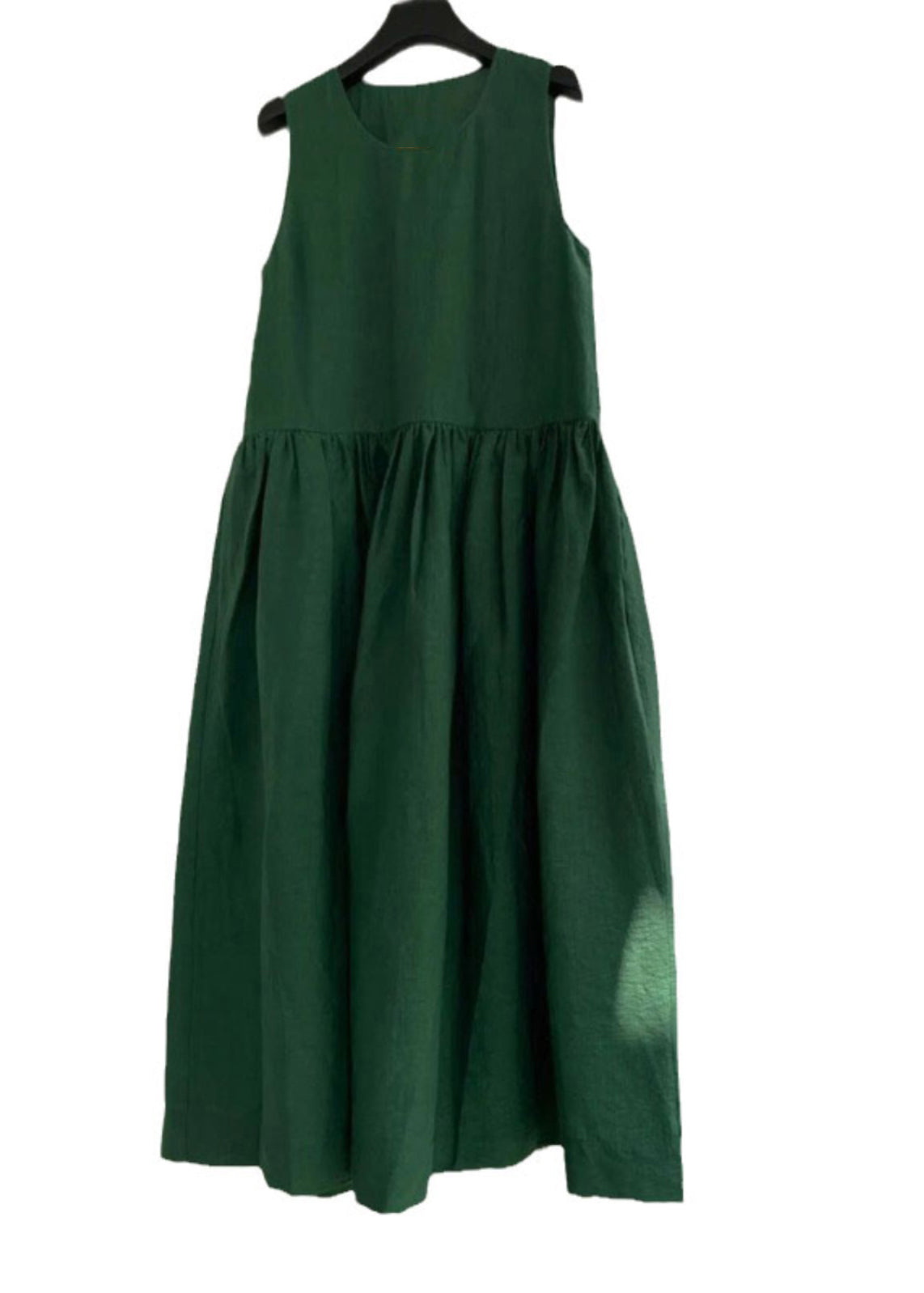 Natural Green Patchwork Maxi Dress Summer Qb023