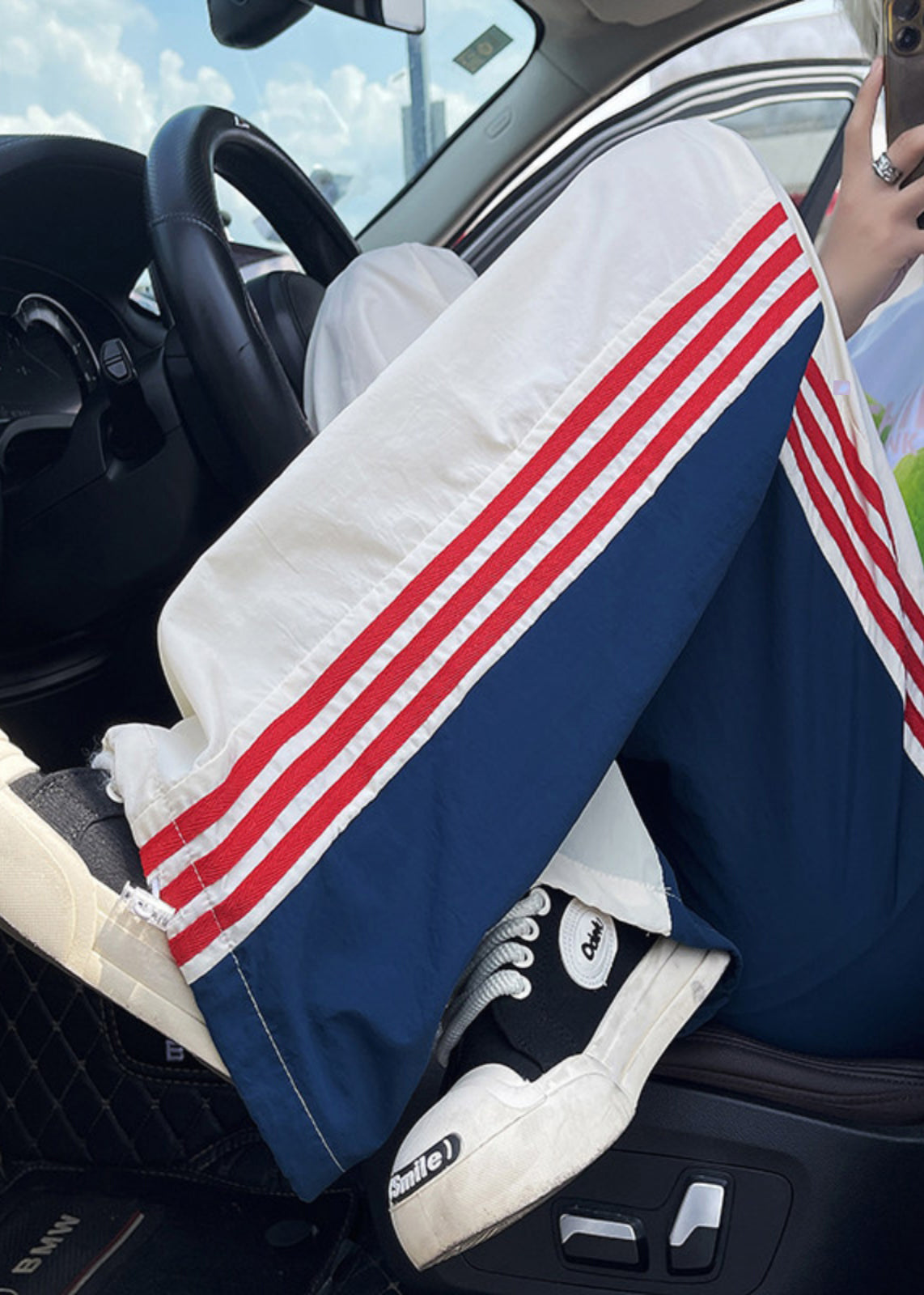 Spring Pants Oversized Khaki Patchwork New Spandex Apparel