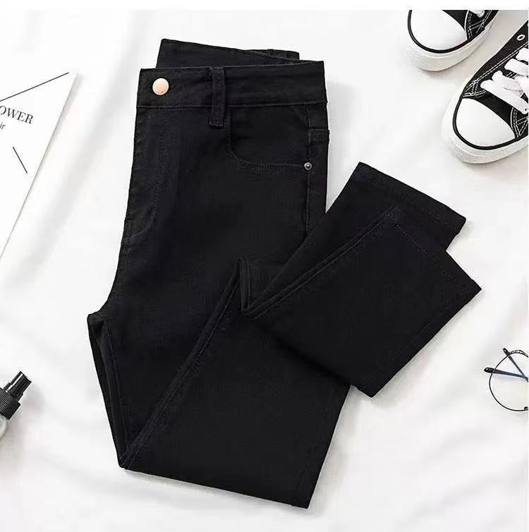 Elastic Pencil Trousers High Waist Tight Slim Fit Skinny Denim Pants