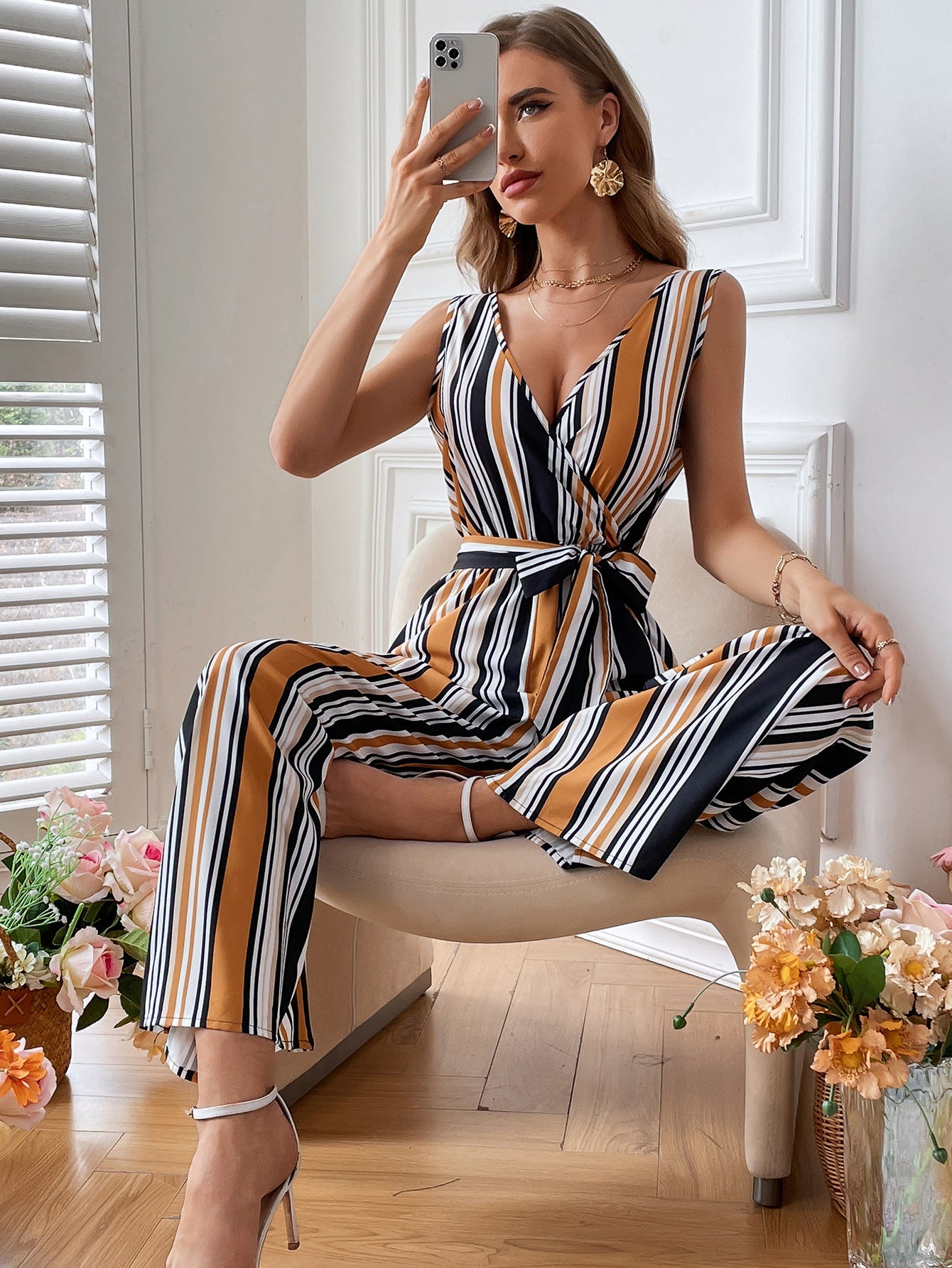 Clothing Striped Jumpsuit