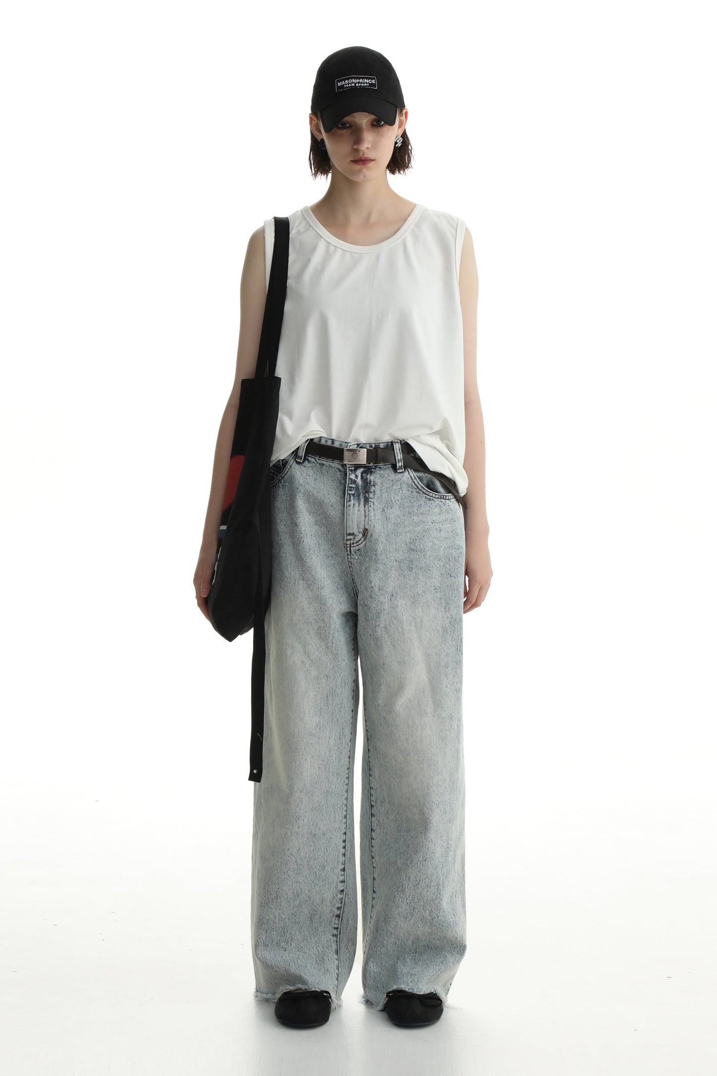 Denim Shorts & Jeans Set With Faded Raw Edges