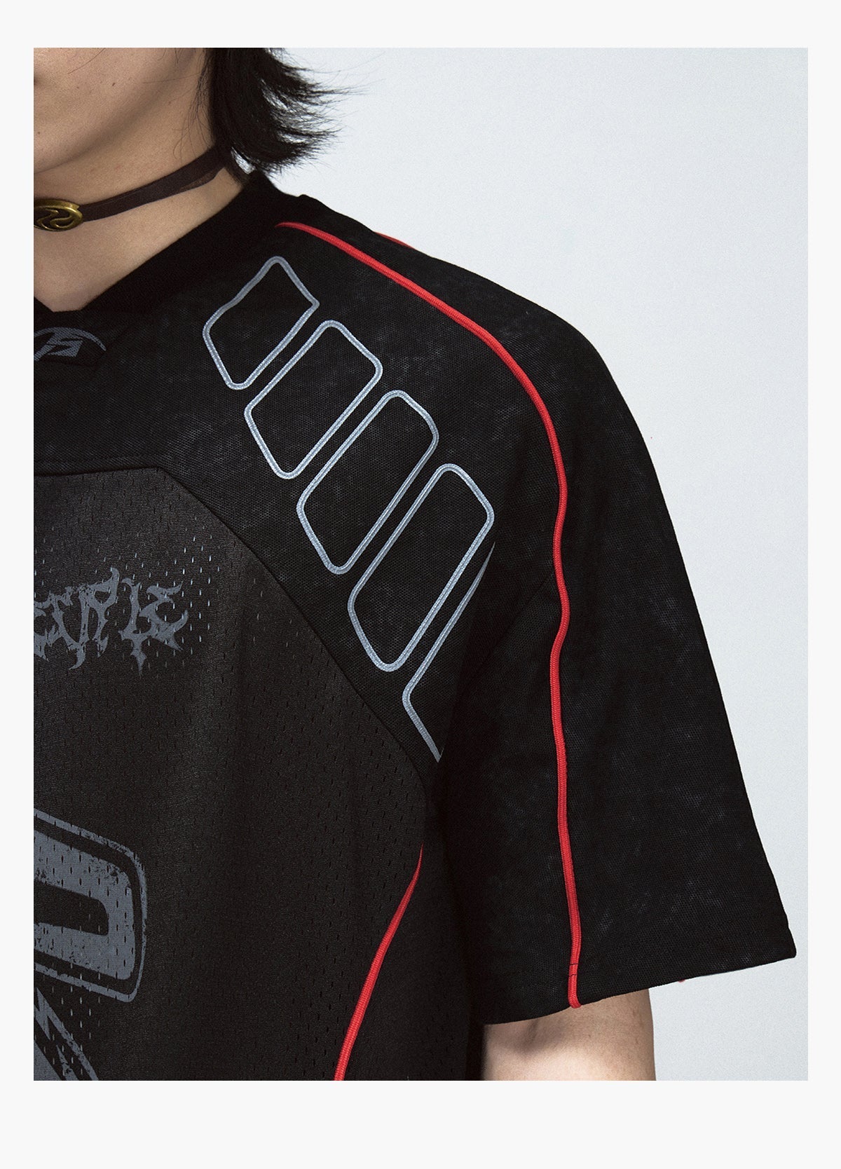 Mesh Logo Oversized Jersey T-shirt