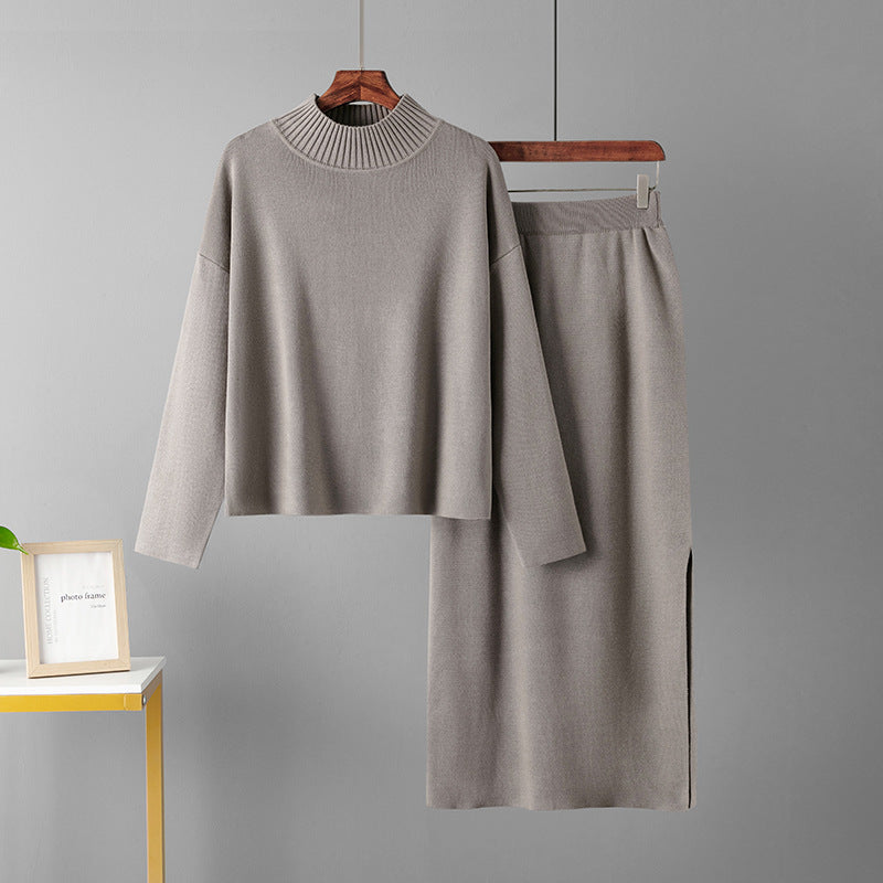Clothing Autumn Loose Long Skirt Two Piece Suit Sweater