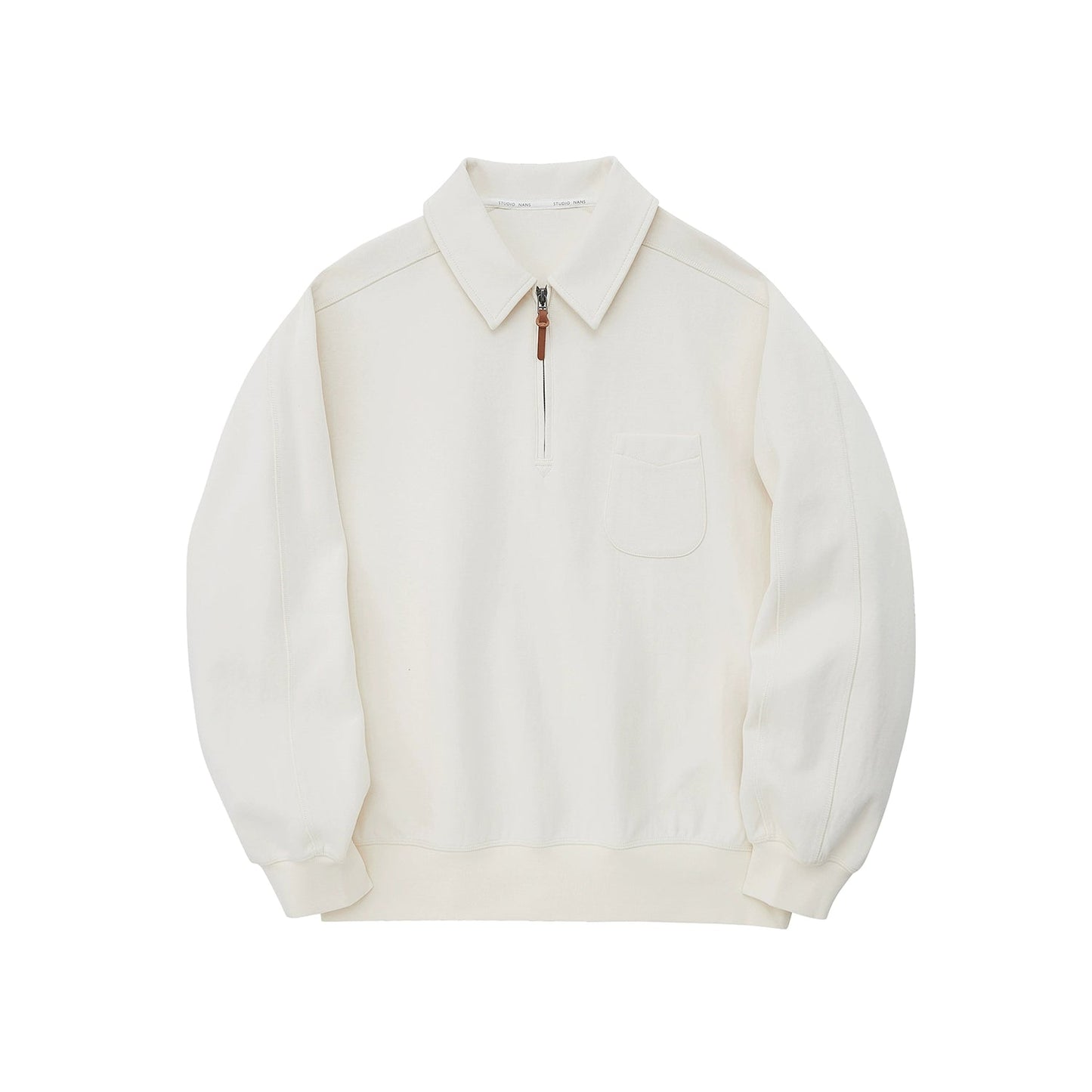 Half-zip Polo Collar Pocket Oversized Sweatshirt