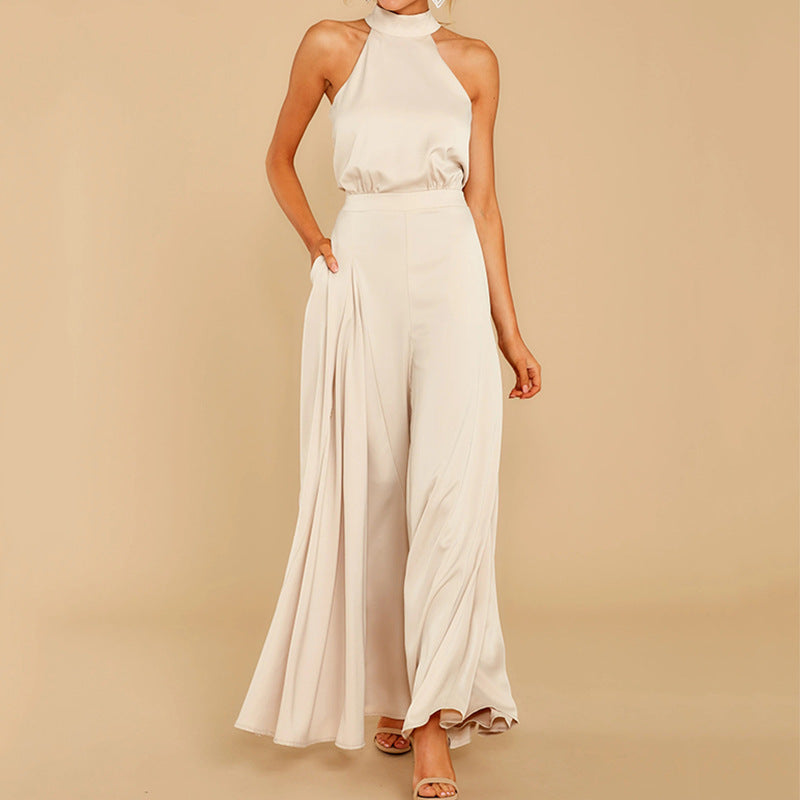 Jumpsuit Spring Summer Color Off-the-shoulder Jumpsuit