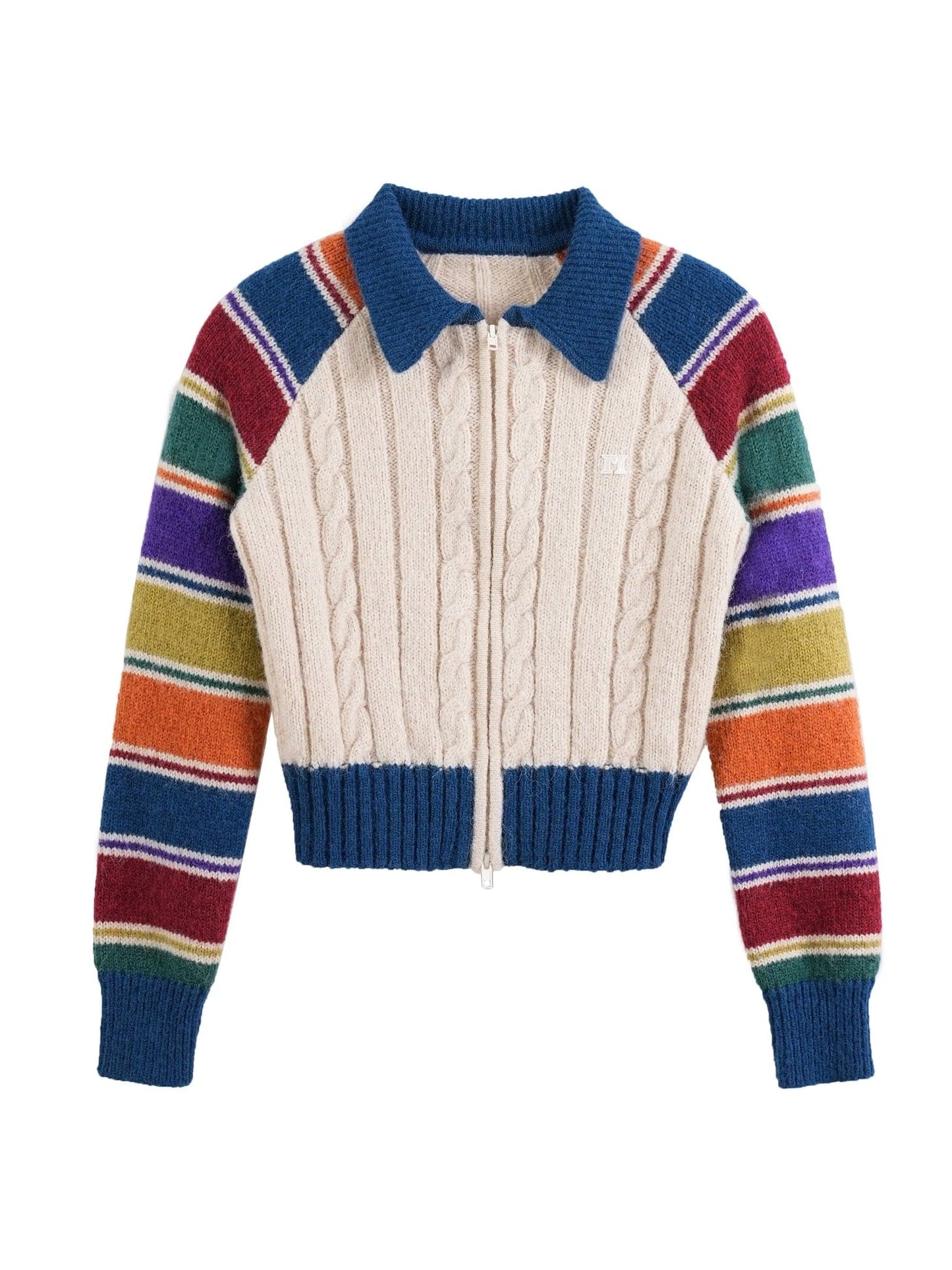 Colorful Striped Raglan Cardigan