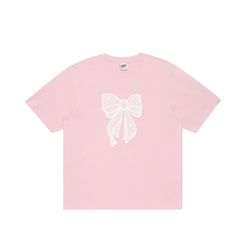 T-shirt With Lace Bow Detail