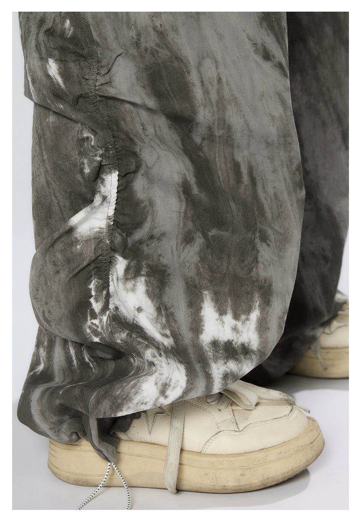 Ink-dyed Traditional Wide-leg Cargo Pants