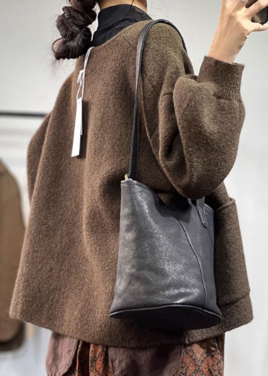 Green O Neck Pockets Button Knit Coat Spring Tj008