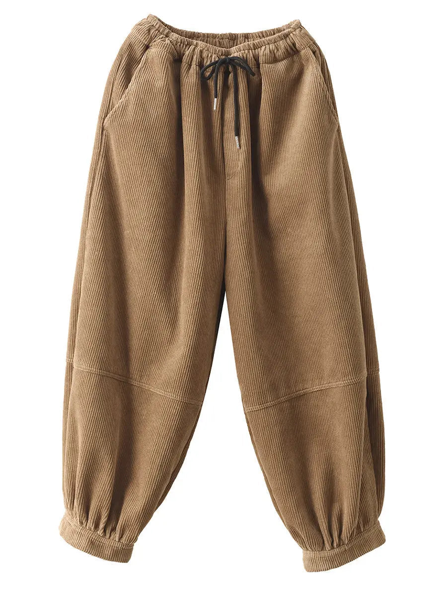 Loose Fleece-lined Pants