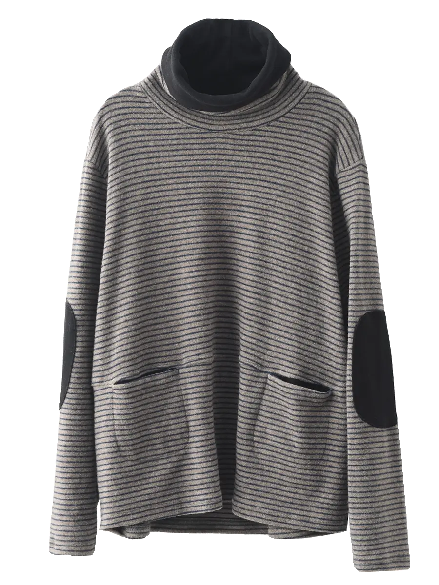 Stripe Turtleneck Sweatshirt