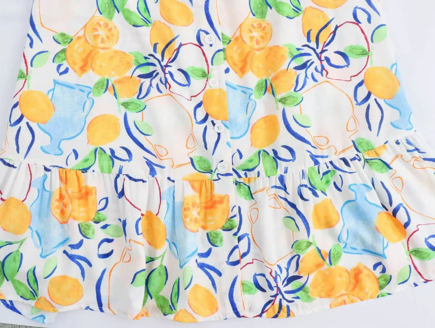 Marcelle - Lemon Printed Midi Dress