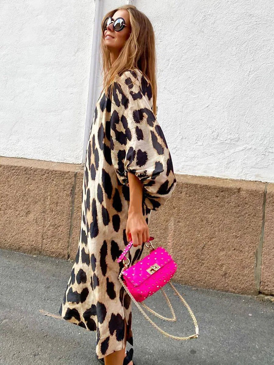 Zabrina - Leopard Print Maxi Dress
