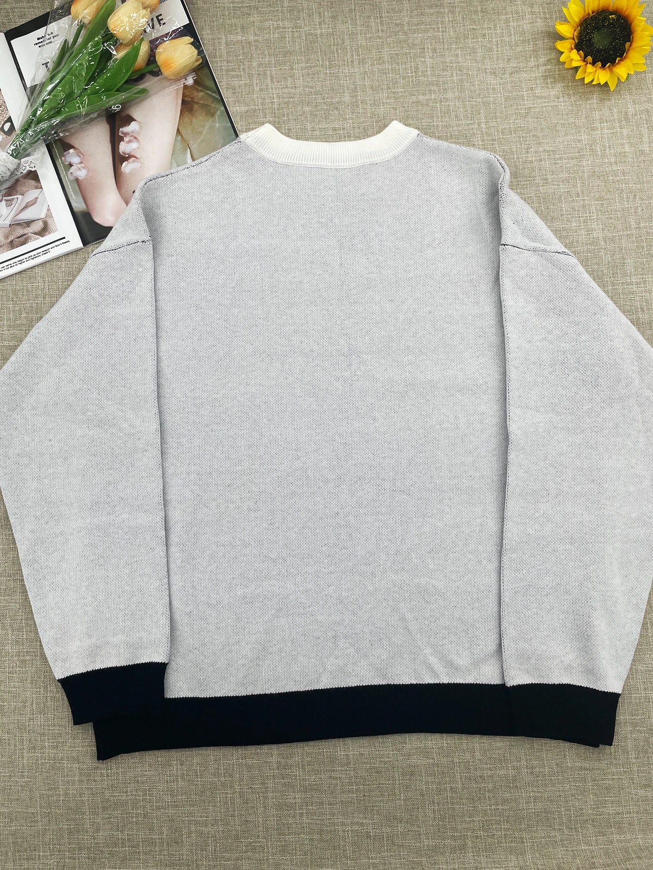 Temperament Commuter Style Pullover Sweater for ’s Autumn and Winter New Loose All-match Crew-neck Knitwear