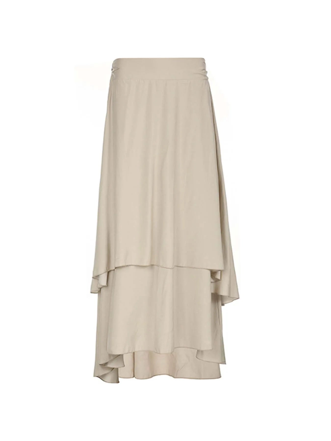Vacation Long Skirts Two Layers Asymmetrical Bandage Skirt