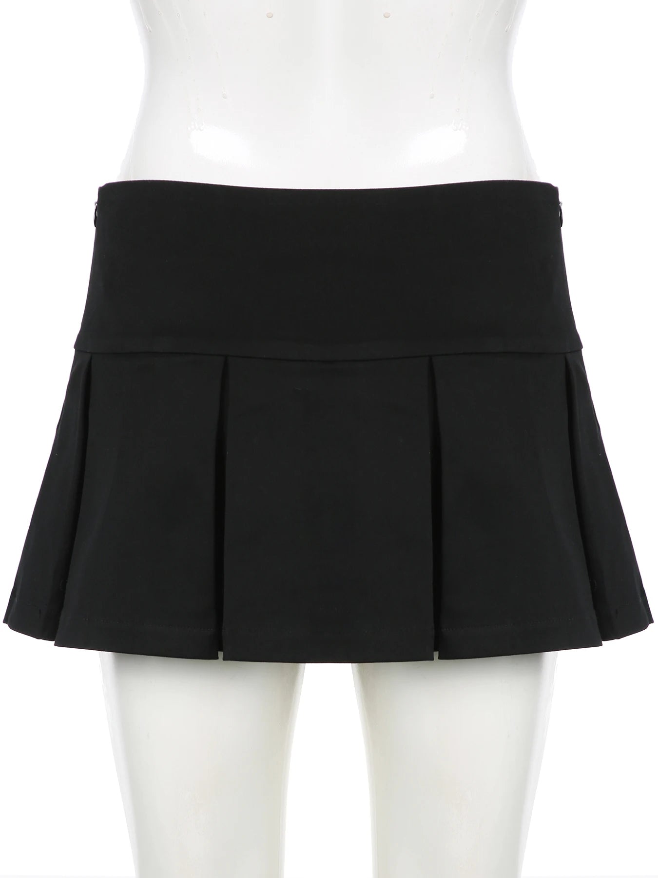All Match Black Button Pleated Mini Skirts Harajuku Shorts Skirt Japanese 2000s Style Y2k