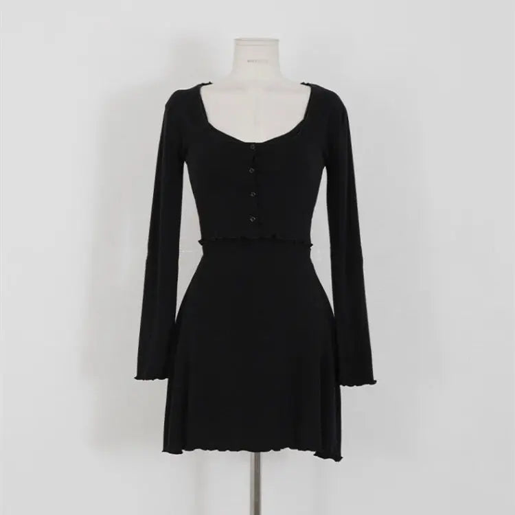 Summer Korean Clothing Short Strap Camisole Dress +short Coat Color Two Piece Sets Outfits