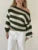 Knit Sweater Pullover Female Striped Hollow Out Loose Contrast Long Sleeve Patchwork Autumn Knitwear ’s Sweater
