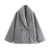 Retro Loose Woolen Blend Coat Lapel Double-breasted Long Sleeve Pocket Thick Gray Jacket Autumn Spring
