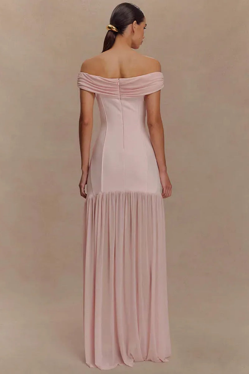 Off-shoulder Backless Maxi Dress