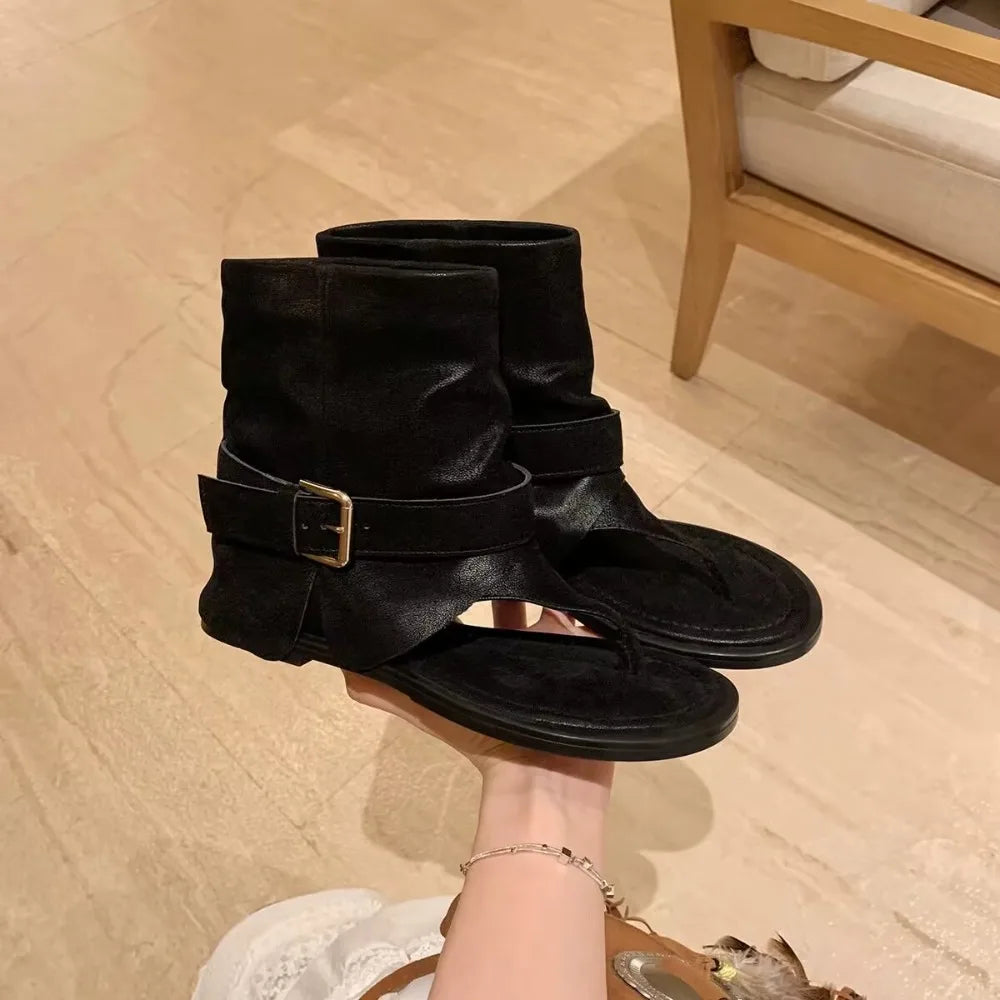 Style Open Clip Toe Ankle Boots Sandals Short Booties Designer Wedges High Heels Shoes