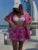 Printed 2 Piece-set Beach Clothes ’s Loose Pocket Lapel Outwear and High Waist Shorts Sets Summer Female Sets