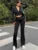 Winter 2 Piece-set Straight Legg Female Zipper Cardigan and High Waist Skinny Tracksuit ’s Pants Outfits
