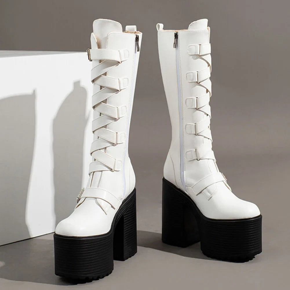 Platform Ankle Boots Winter Brand Design Great Quality Gothic Style Comfy Cool Street Shoes Boots Big Size 43