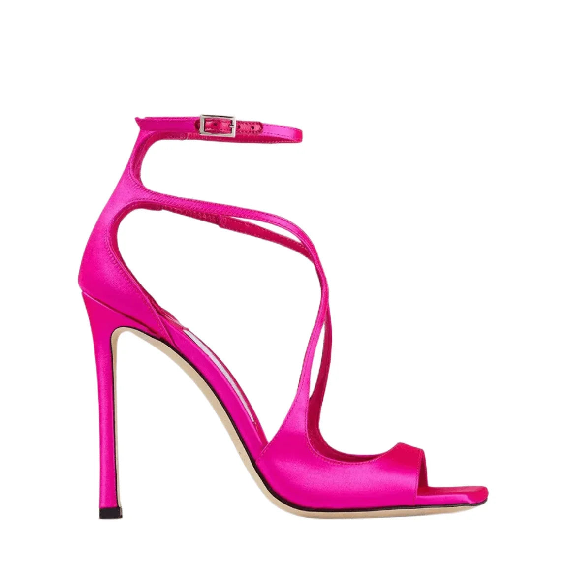 Highquality Hollow Slim High Heel Fish Mouth Sandals, Silk Buckle Strap Runway Shoes