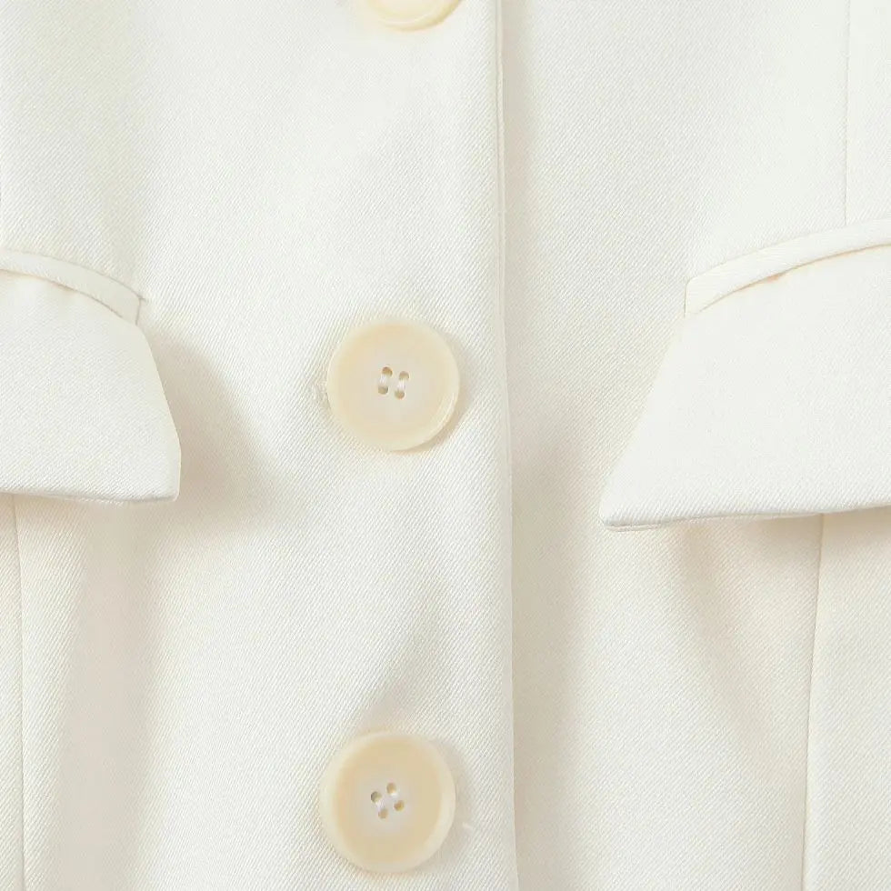 Autumn Single-breasted Buttons Slim Waist Blazer Boyfriend Retro Pad Shoulder Full Sleeve Suit Female Coat