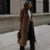 Lapel Suede Long Jacket Oversized Double-breasted Trench Overcoat Autumn Lady Commute Outerwear New