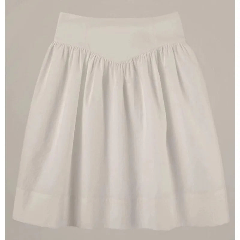 High Waist Pleated Loose Aline Skirt Summer New Korean Color All Match Kneelength Skirt