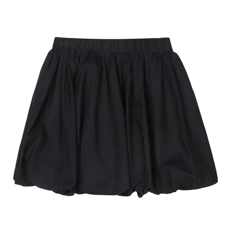 High Street Color Loose Bud Skirt Spring New Korean All Match Pleated Aline Skirt