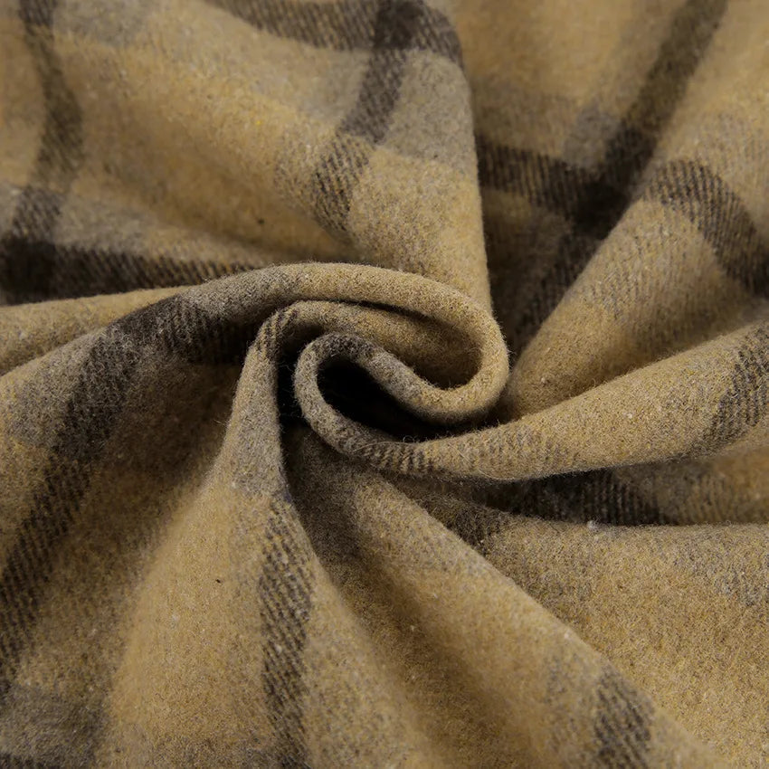 New Plaid Contrast Jacket Autumn Winter Single Breasted Long Sleeve Outerwear Female Coat