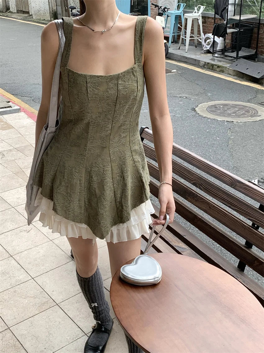 High Street Cake Mini Skirts Close Waist Summer New Slim Daily Outwear Tank Tops
