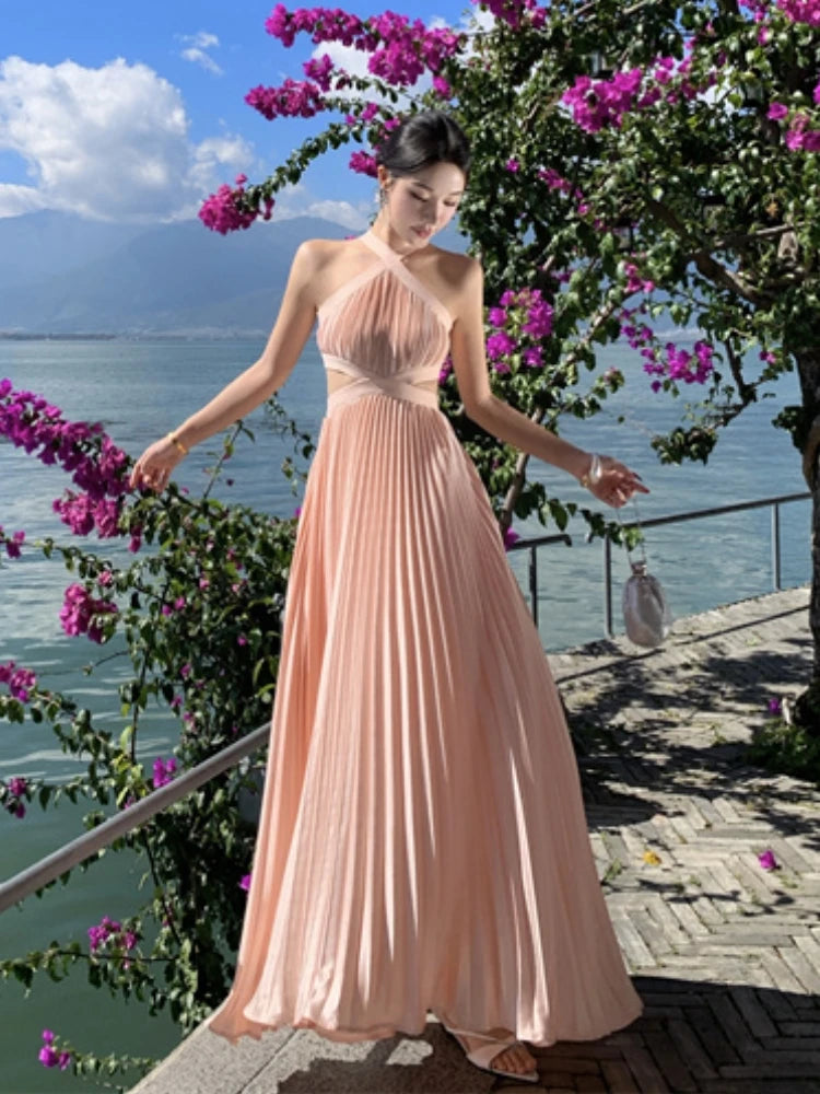 Summer New Long Dresses Aline Slim Evening Party Wedding Prom Robe One Piece Clothing