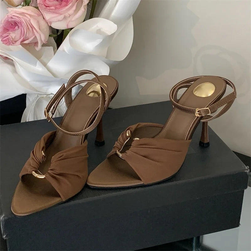 Street Style Thin High Heels Woman Pumps Pointed Toe Slingbacks Stripper Party Dress Shoes