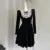 French Princess Evening Party Dresses Lace Patchwork Velvet Mini Dress A-line Korean Autumn Vestidos Mujer
