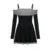 Christmas Dress Y2k Clothes Contrast Color Cold Shoulder Long Sleeve a Line Mini Dress Evening Party Dresses
