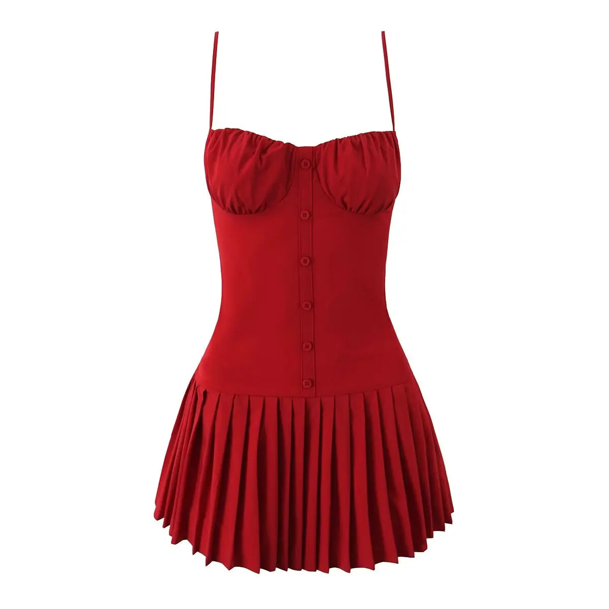 European and American Style New Slim Suspender Dress Fashionable Hot Girl Pleated Skirt