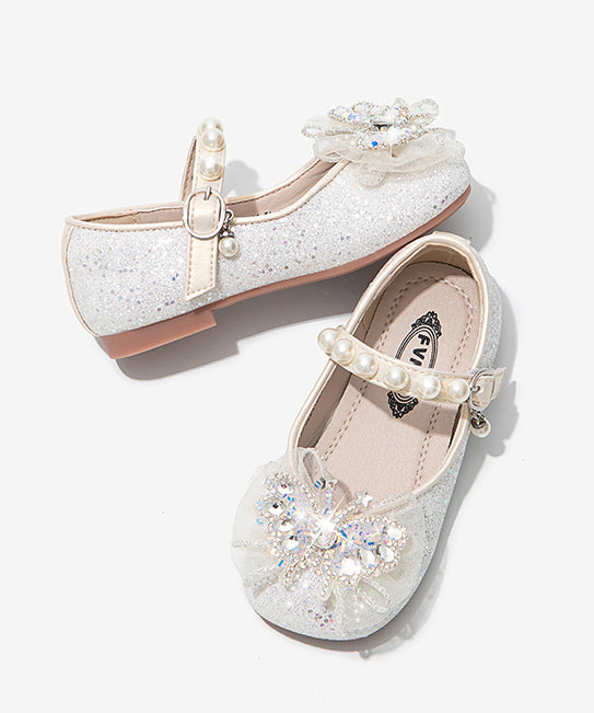 Soft Silver New Zircon Nail Princess Shoes Sole Bead