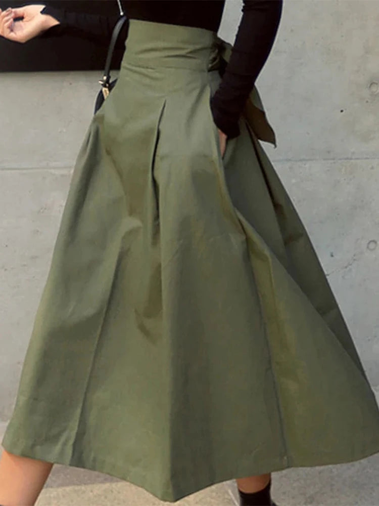 Dressbetty - Korean High Waist Long Swing Skirt