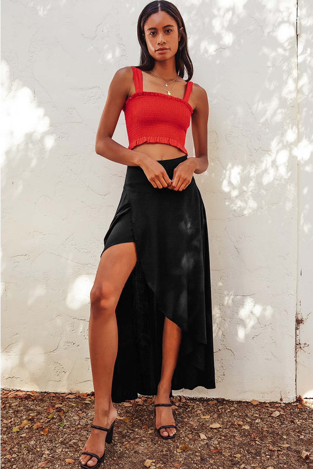 Color Ruffled Irregular Skirts