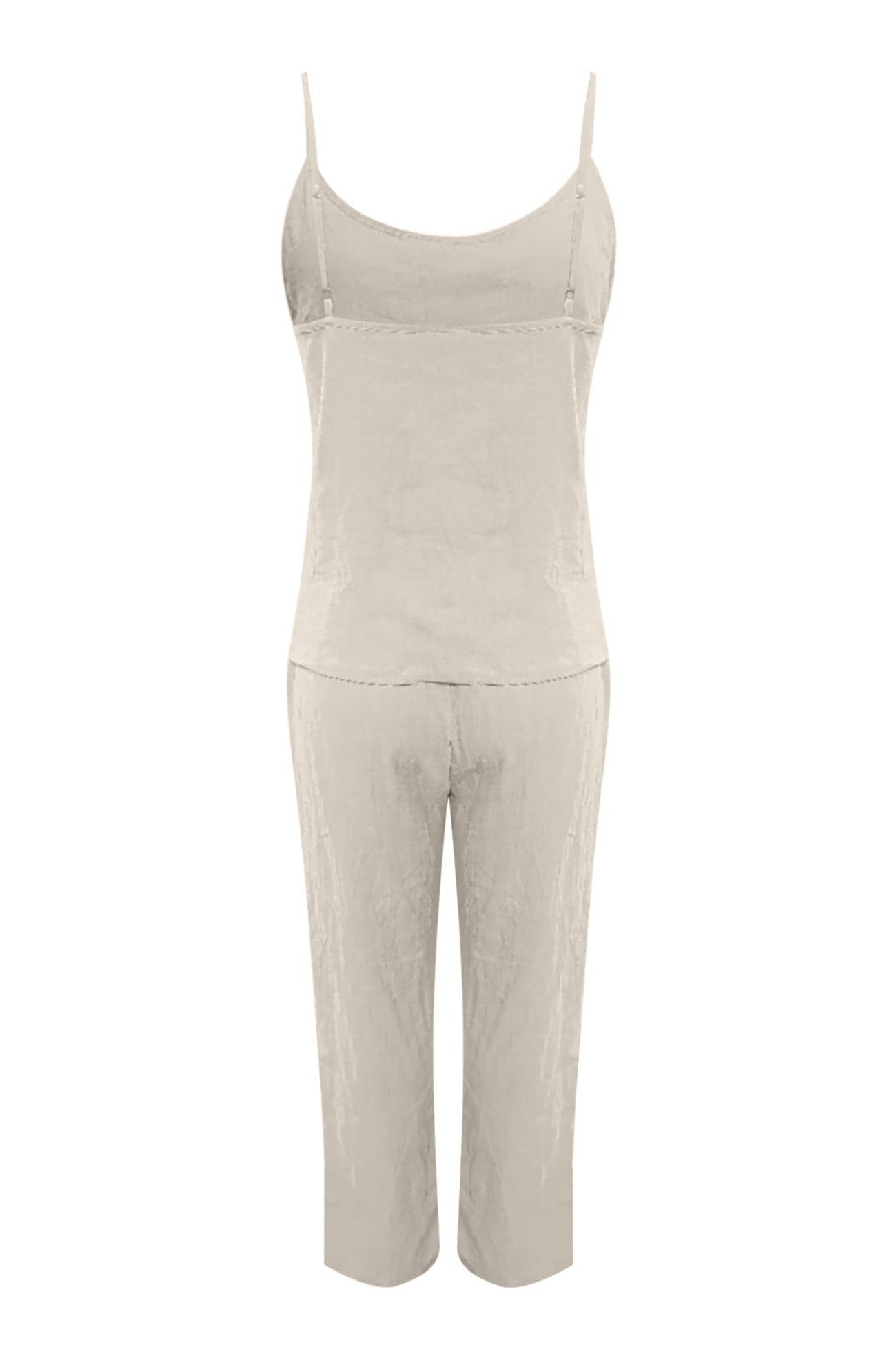 Color Cotton Spaghetti Straps Long Pants Set