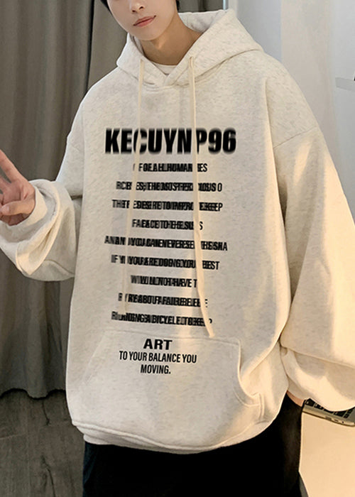 Stylish Black Print Pockets Oversized Cotton Sweatshirt Spring Yq022