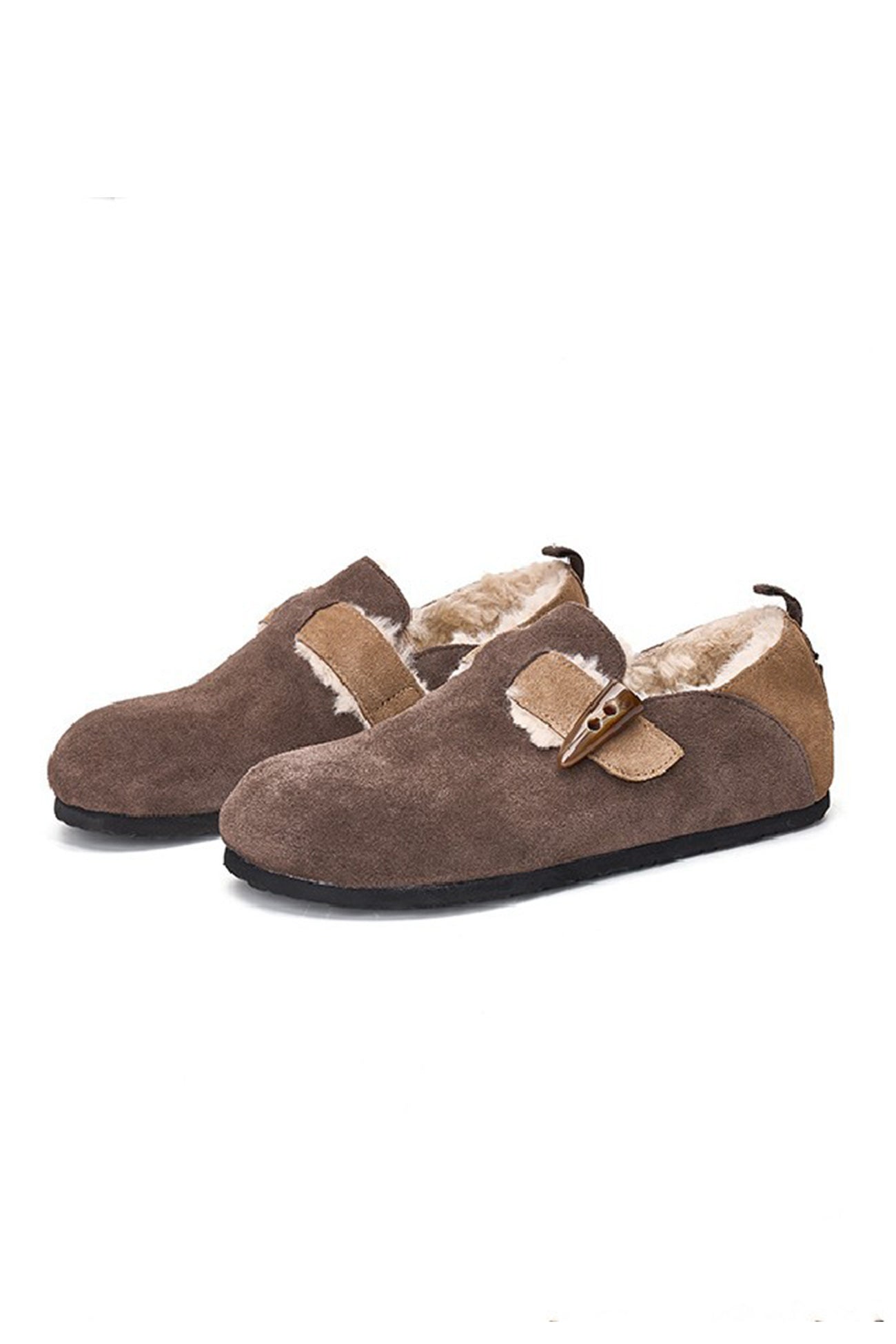 Suede Color Patchwork Slip-on Flats